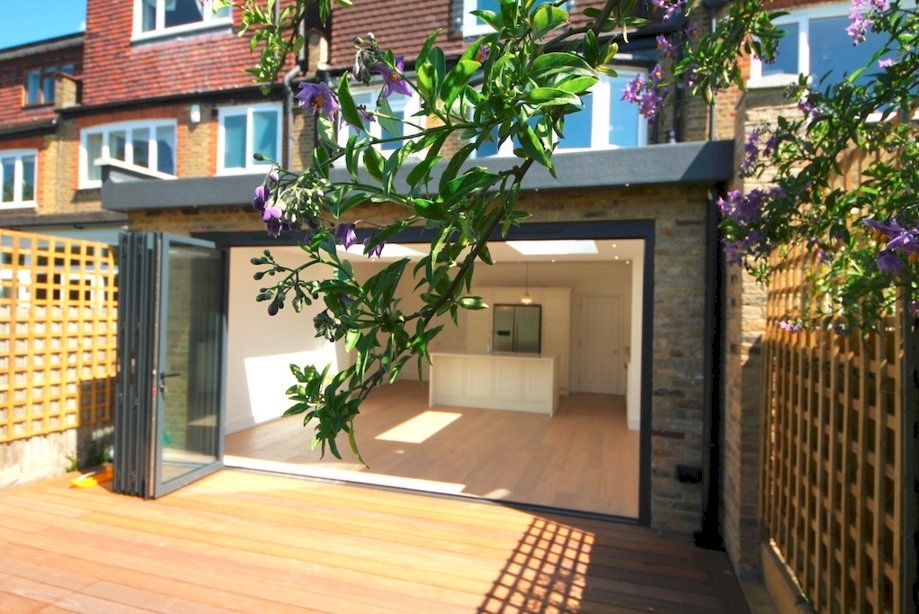 Rear extension with GRP flat roof, South West London